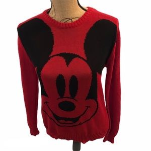 NWOT DISNEY Mickey Mouse red & black sweater